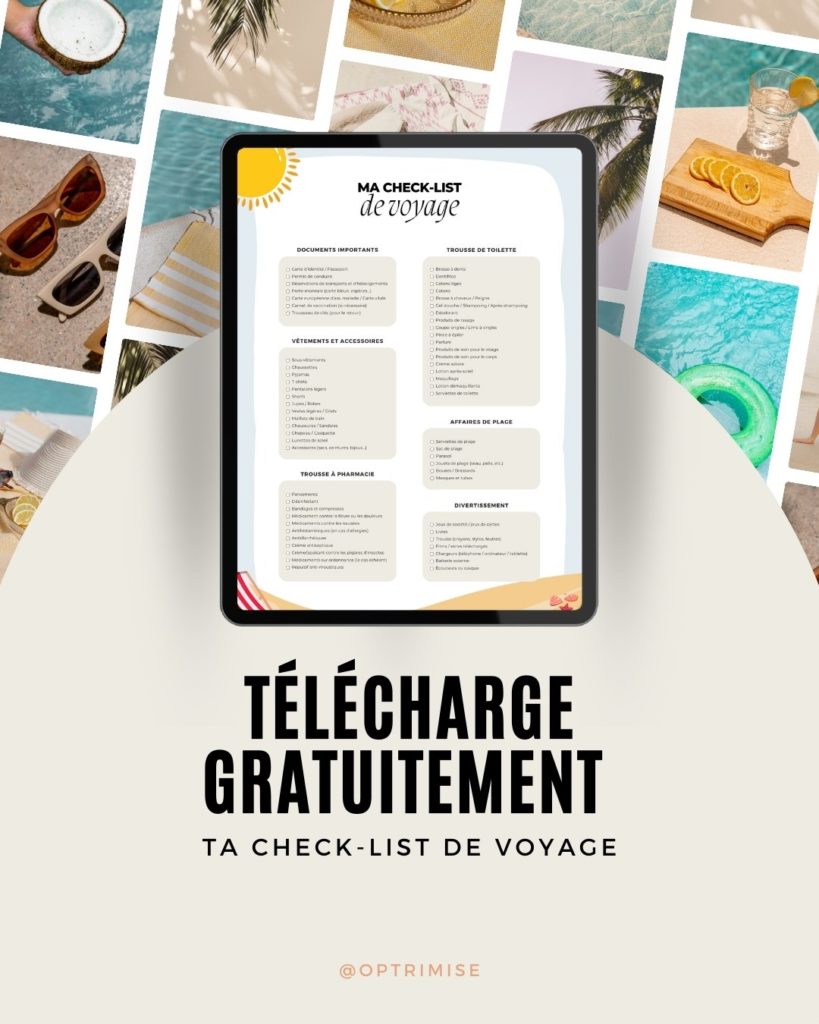 Check-list de voyage à télécharger gratuitement