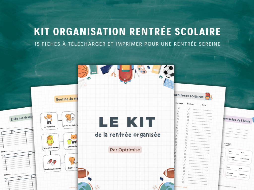 Fiches à imprimer organisation rentrée scolaire