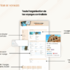 3 Template Notion Planificateur de voyages – organise facilement tes vacances avec un tableau de bord centralisé, la gestion des réservations, des to-do, du budget, de la valise, des bonnes adresses et du programme jour par jour.