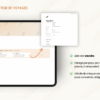 5 Template Notion Planificateur de voyages – organise facilement tes vacances avec un tableau de bord centralisé, la gestion des réservations, des to-do, du budget, de la valise, des bonnes adresses et du programme jour par jour.